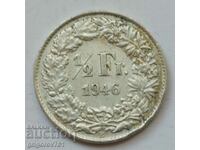 1/2 Franc Argint Elveția 1946 B - Monedă de argint #181