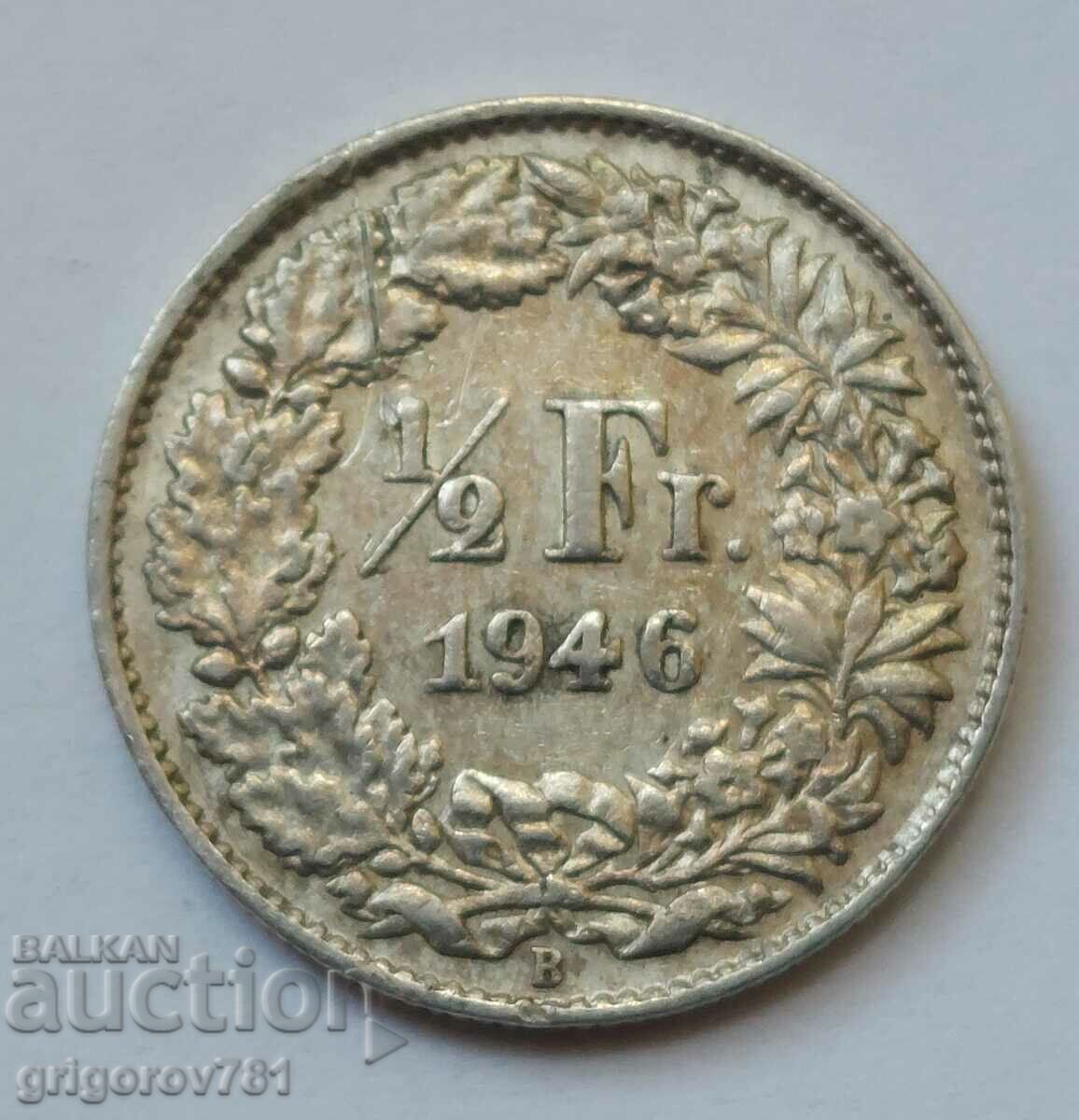 Ασημένιο φράγκο 1/2 Ελβετία 1946 Β - Ασημένιο νόμισμα #187