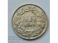 1/2 Franc Silver Switzerland 1946 B - Silver Coin #187