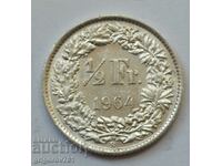 1/2 Franc Silver Switzerland 1964 B - Silver Coin #188