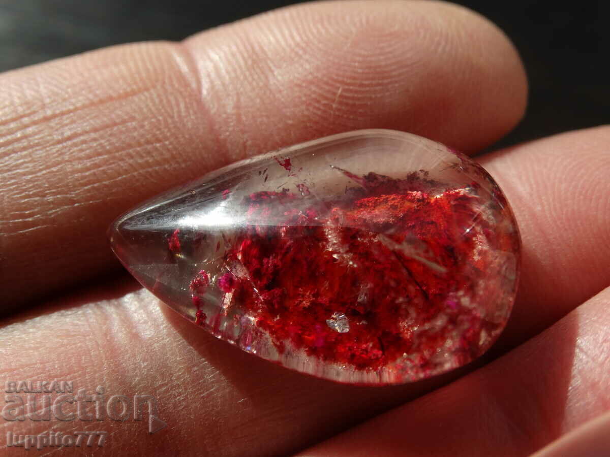 Delivery of 98 carat rutile phantom quartz