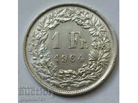 1 Franc Silver Switzerland 1964 B - Silver Coin #1