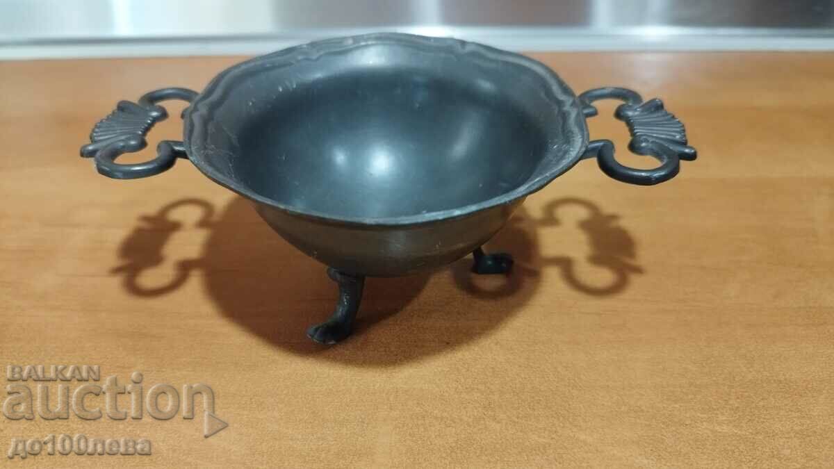 An old metal bowl
