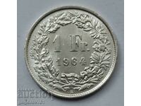1 франк сребро Швейцария 1964 B - сребърна монета #2