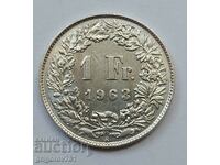1 франк сребро Швейцария 1963 B - сребърна монета #7