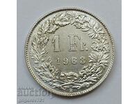 1 франк сребро Швейцария 1963 B - сребърна монета #10