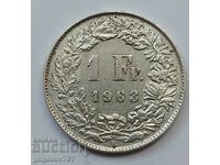 1 франк сребро Швейцария 1963 B - сребърна монета #11