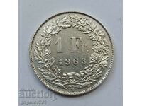 1 Franc Silver Switzerland 1963 B - Silver Coin #12