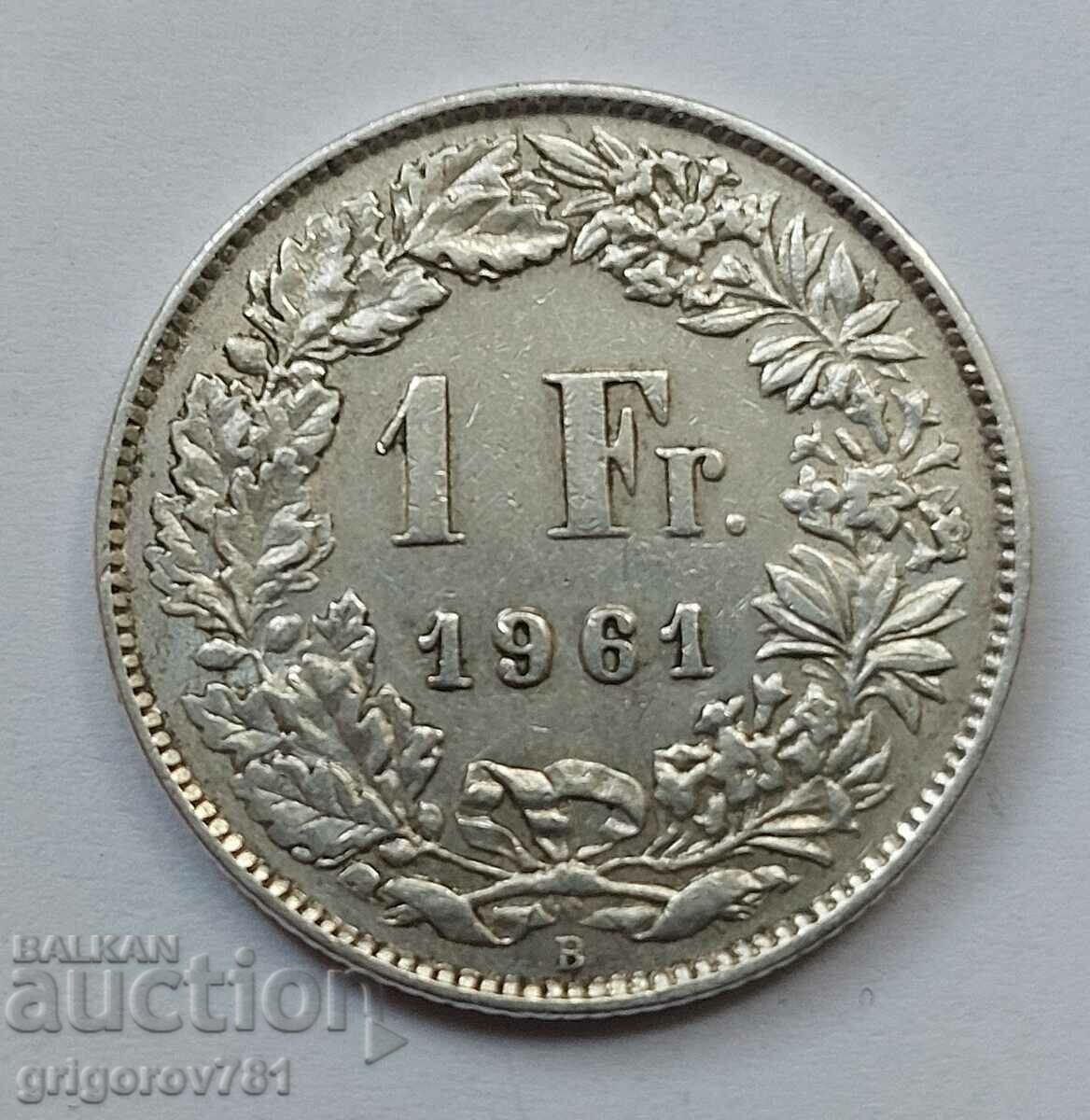 1 франк сребро Швейцария 1961 B - сребърна монета #14