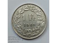 Ασημένιο 1 Φράγκο Ελβετία 1961 B - Ασημένιο νόμισμα #14