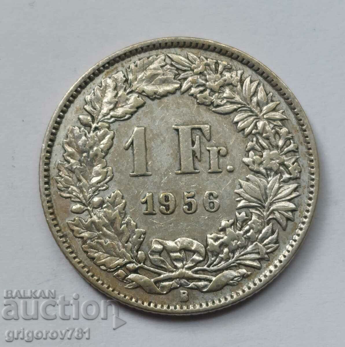 1 франк сребро Швейцария 1956 B - сребърна монета #20