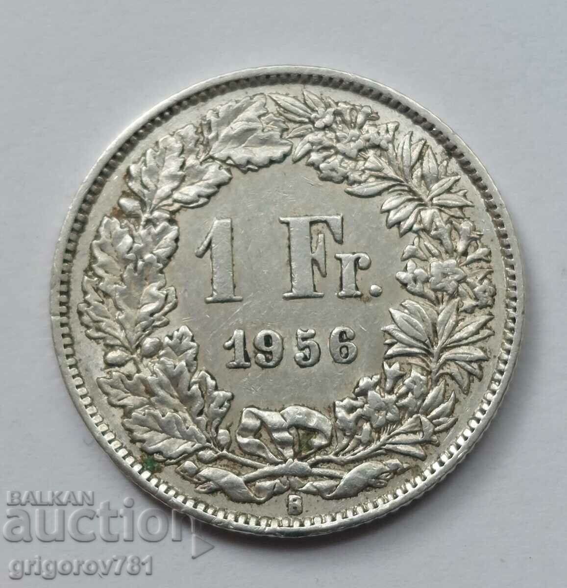 1 Franc Silver Switzerland 1956 B - Silver Coin #21