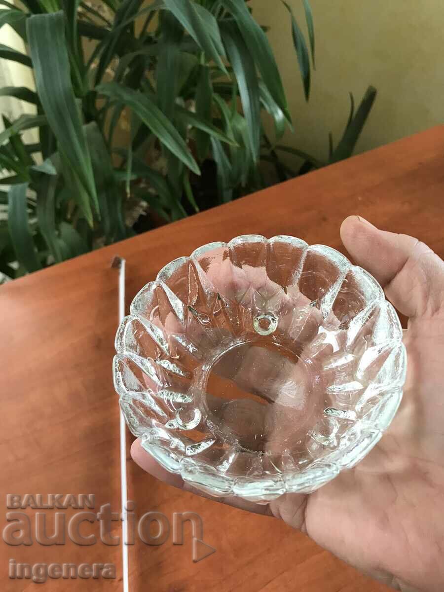 GLASS RELIEF THICK-WALLED BOWL - 5 GLASS RELIEF THICK-WALLED BOWL - 5