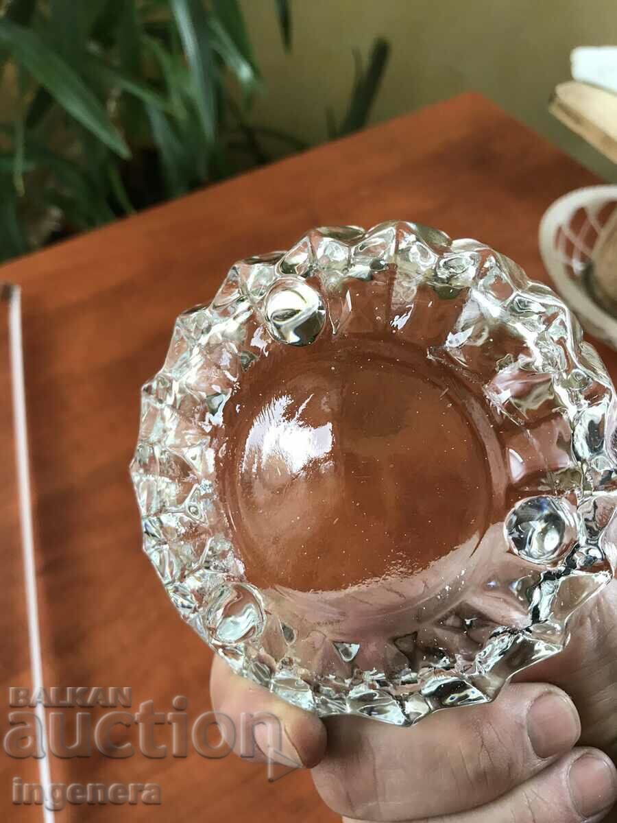 GLASS RELIEF THICK-WALLED BOWL - 6 GLASS RELIEF THICK-WALLED BOWL - 6