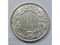 1 франк сребро Швейцария 1956 B - сребърна монета #22