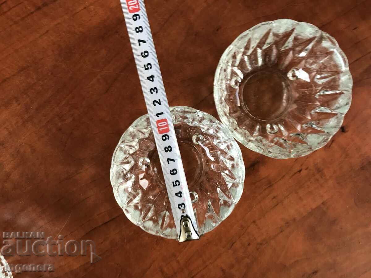 BOWL GLASS RELIEF THICK-WALLED-2 PCS with price 7.00 BGN | € 3.58