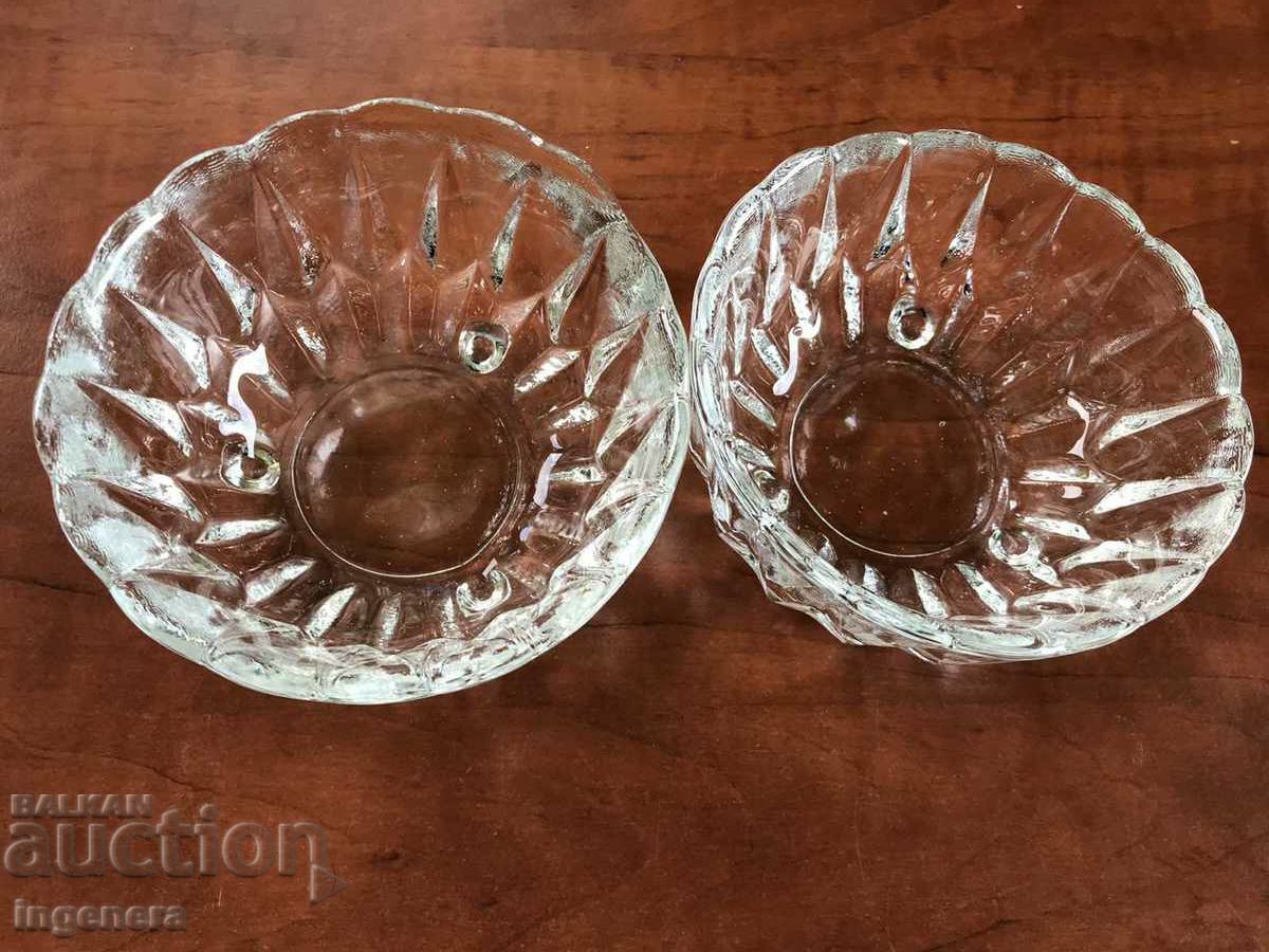 BOWL GLASS RELIEF THICK-WALLED-2 PCS