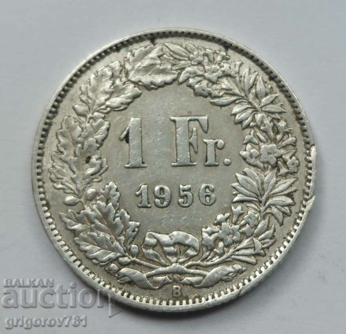 1 Franc Silver Switzerland 1956 B - Silver Coin #23