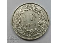 1 Franc Silver Switzerland 1957 B - Silver Coin #26