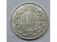 1 Franc Argint Elveția 1957 B - Monedă de argint #27