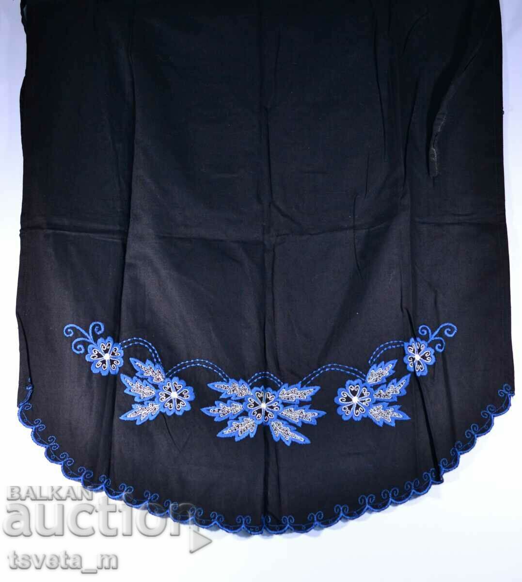 COTTON APRON FOR FOLK COSTUME WITH HAND EMBROIDERY