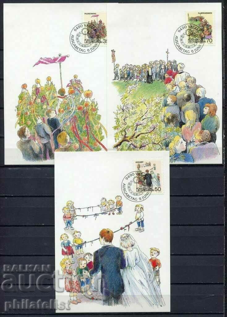 Лихтенщайн 1986 - 3 броя Карти Максимум - Комплектна серия