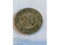 20 pfennig 1888 Νίκελ Γερμανίας