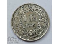 1 Franc Silver Switzerland 1945 B - Silver Coin #30