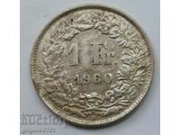 1 Franc Silver Switzerland 1960 B - Silver Coin #40