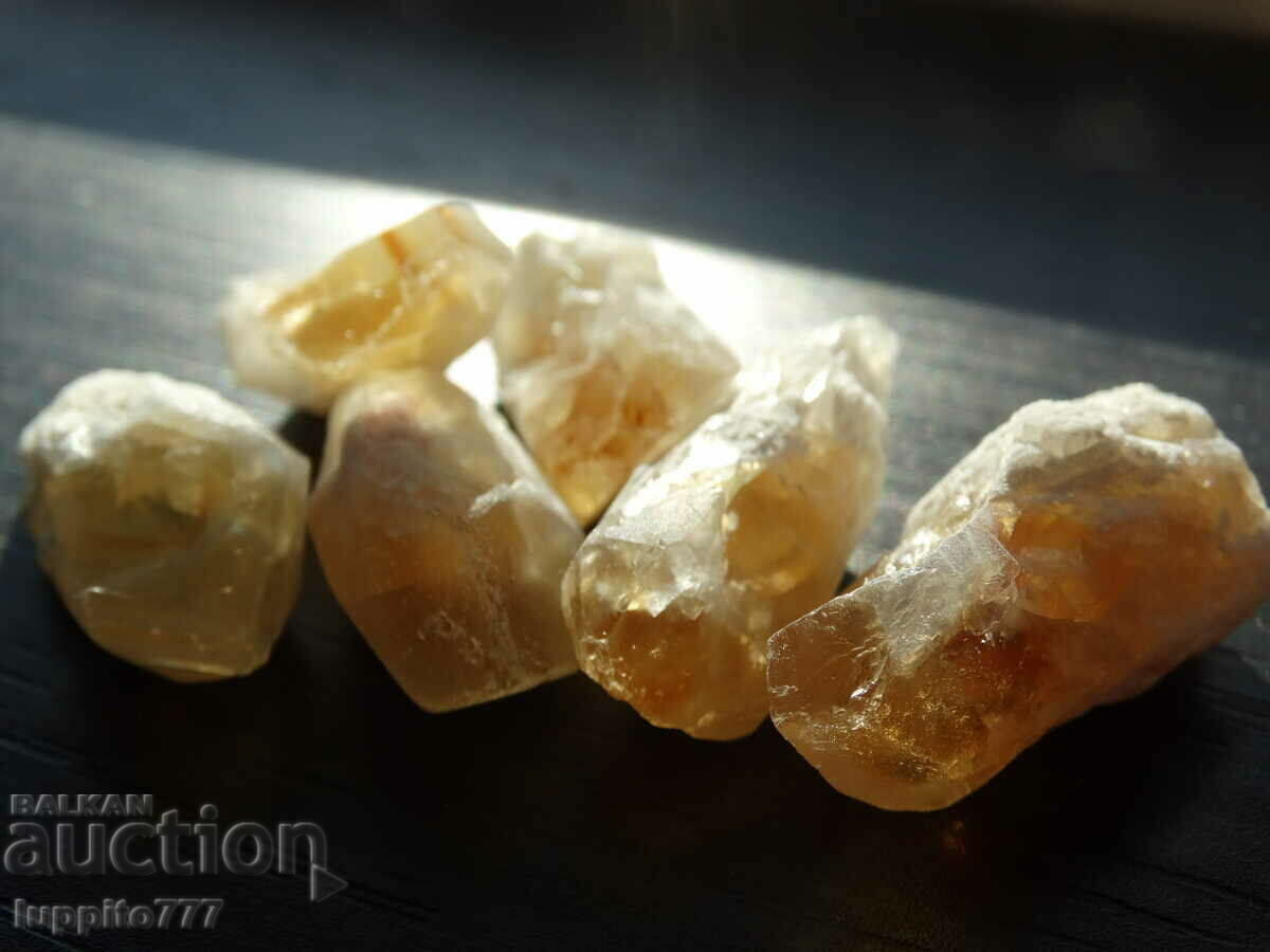 Auction 52 grams of natural citrine point 6 pieces lot Auction 52 grams of natural citrine point 6 pieces lot