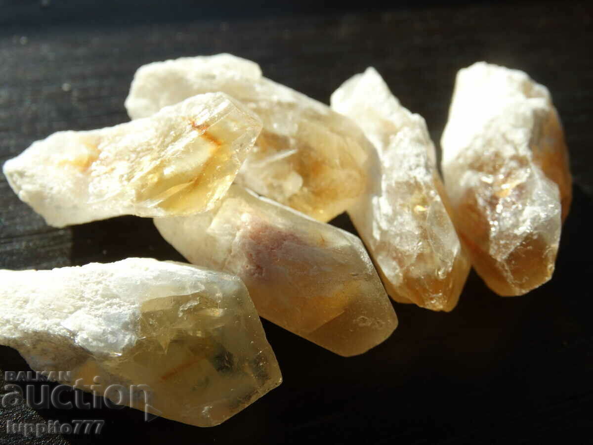 Delivery of 52 grams of natural citrine point 6 pieces lot Delivery of 52 grams of natural citrine point 6 pieces lot