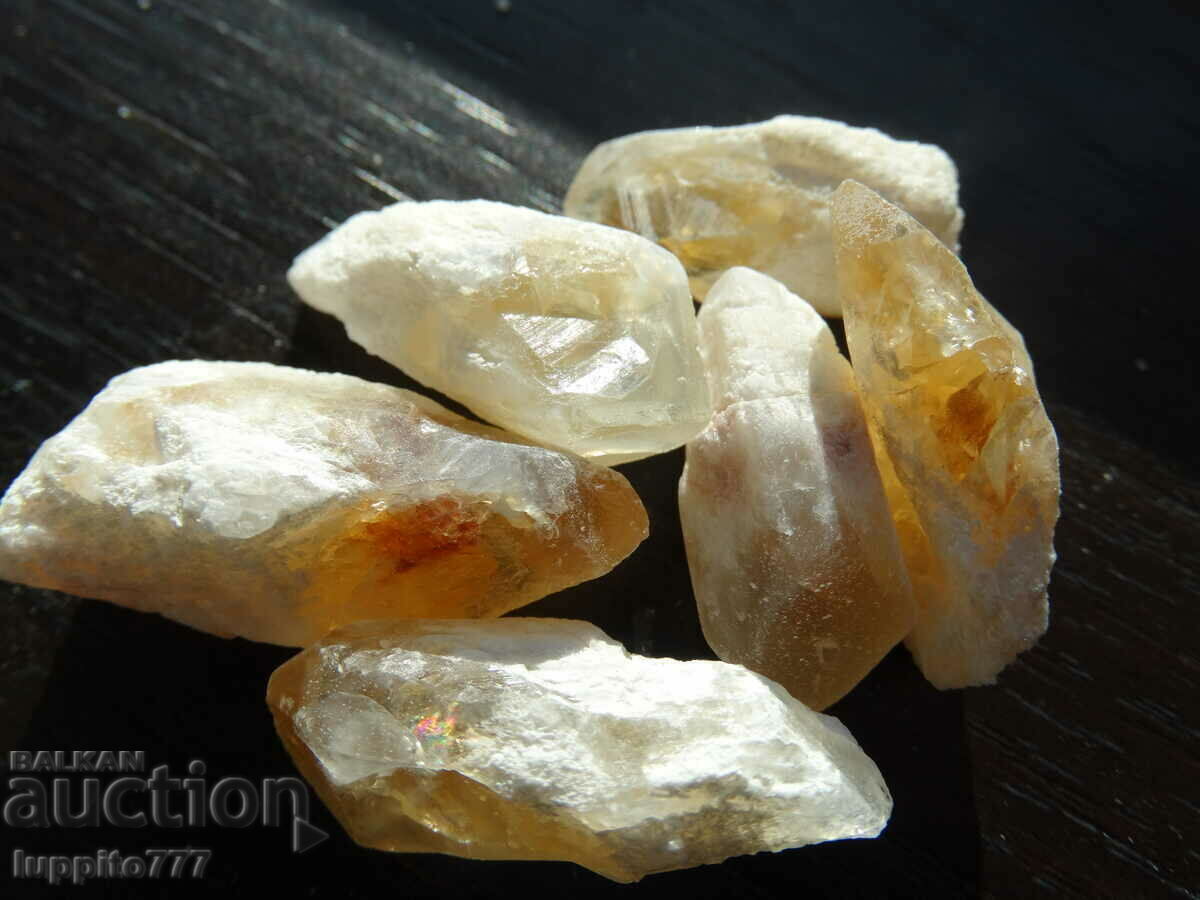 62 grams of natural citrine point 6 pieces lot with price 49.99 BGN | € 25.56 62 grams of natural citrine point 6 pieces lot with price 49.99 BGN | € 25.56