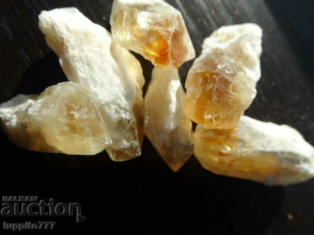 Auction 62 grams of natural citrine point 6 pieces lot Auction 62 grams of natural citrine point 6 pieces lot