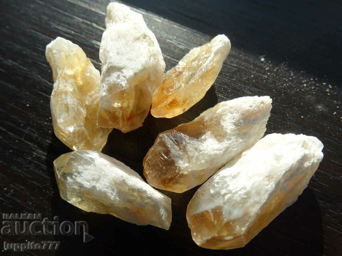 62 grams of natural citrine point 6 pieces lot