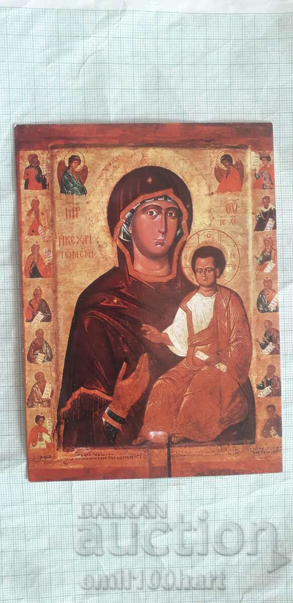 Card - Icon of the Virgin Charitomeni with prophets in the Crypt