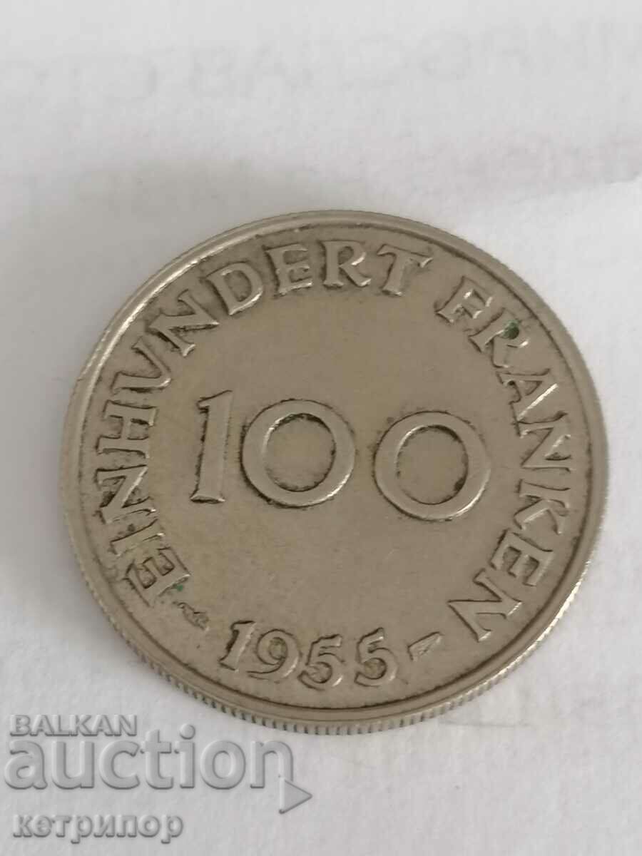 100 φράγκα Saarland 1955