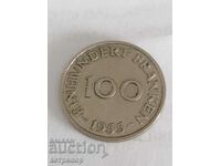 100 франка Саарланд 1955 г