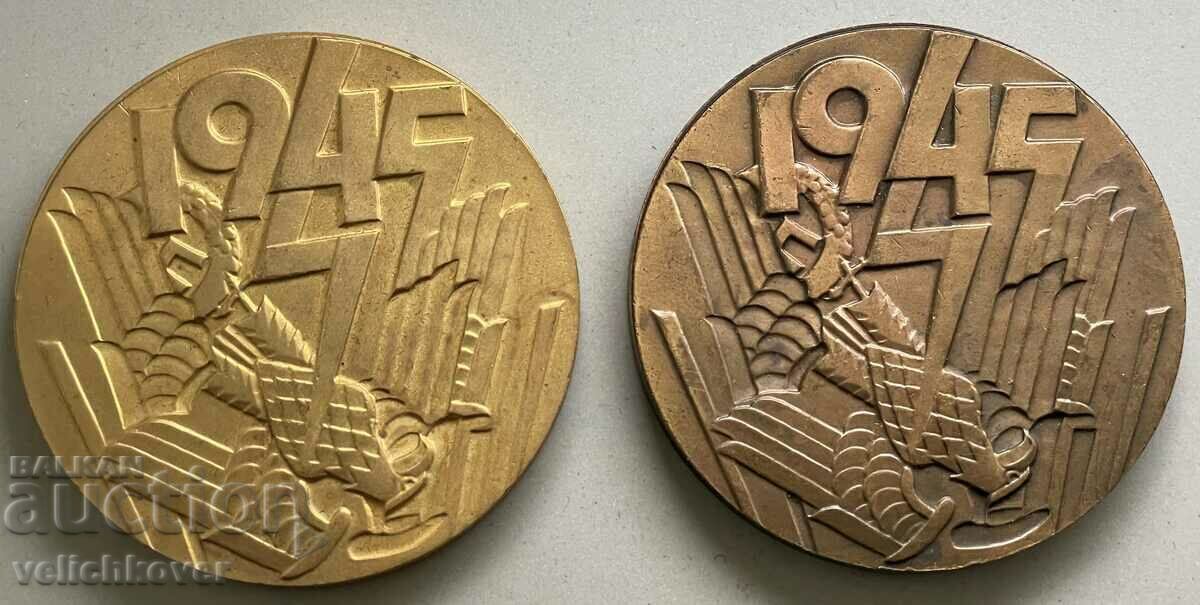 34145 Bulgaria 2 plăcuțe 40 de ani Victorie asupra Germaniei Al Doilea Război Mondial 1945-85