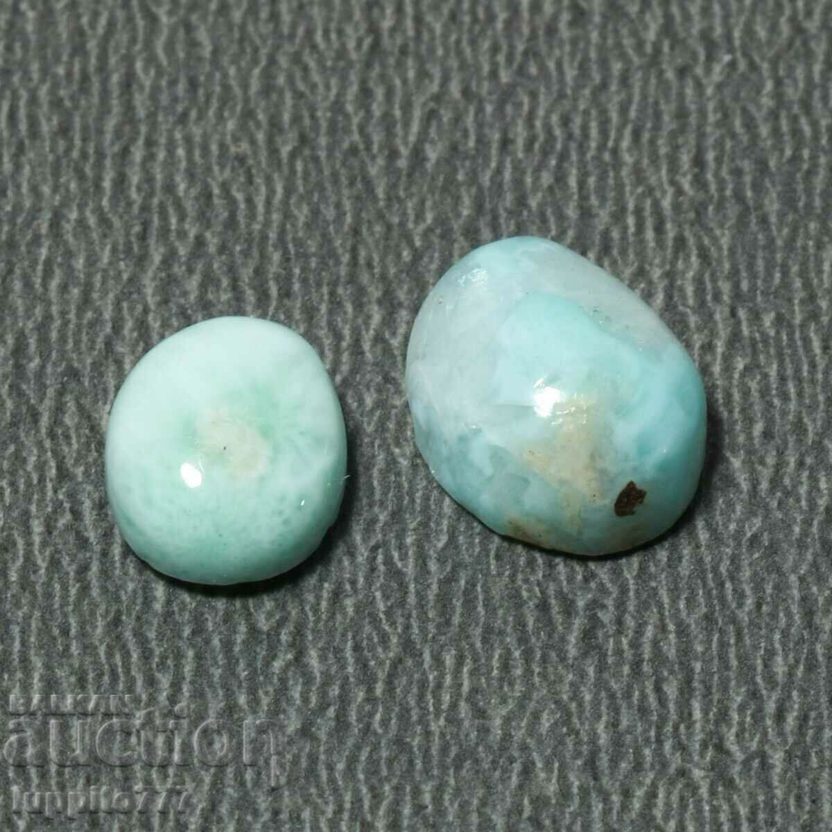 4.40 carat larimar 2 pieces oval cabochon with price 39.99 BGN | € 20.45 4.40 carat larimar 2 pieces oval cabochon with price 39.99 BGN | € 20.45