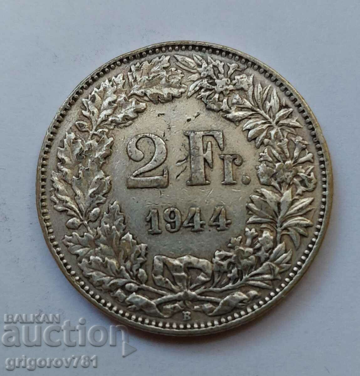 2 Francs Silver Switzerland 1944 B - Silver Coin #7