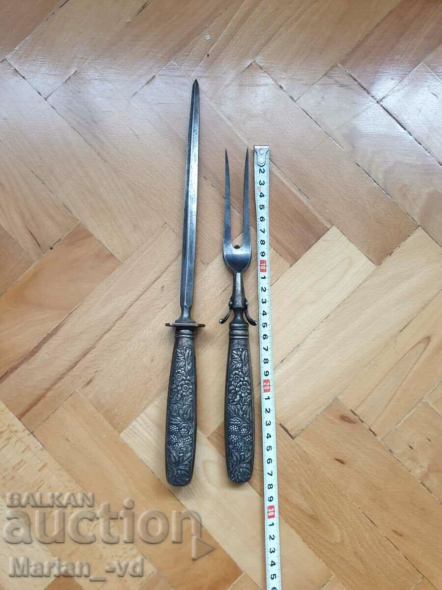 Silver-plated table and silver-plated barbecue fork - 7