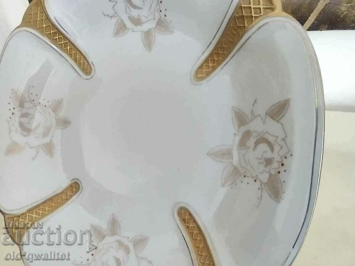Porcelain plate, porcelain from Germany - white gold - 5
