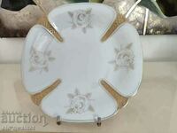 Porcelain plate, porcelain from Germany - white gold