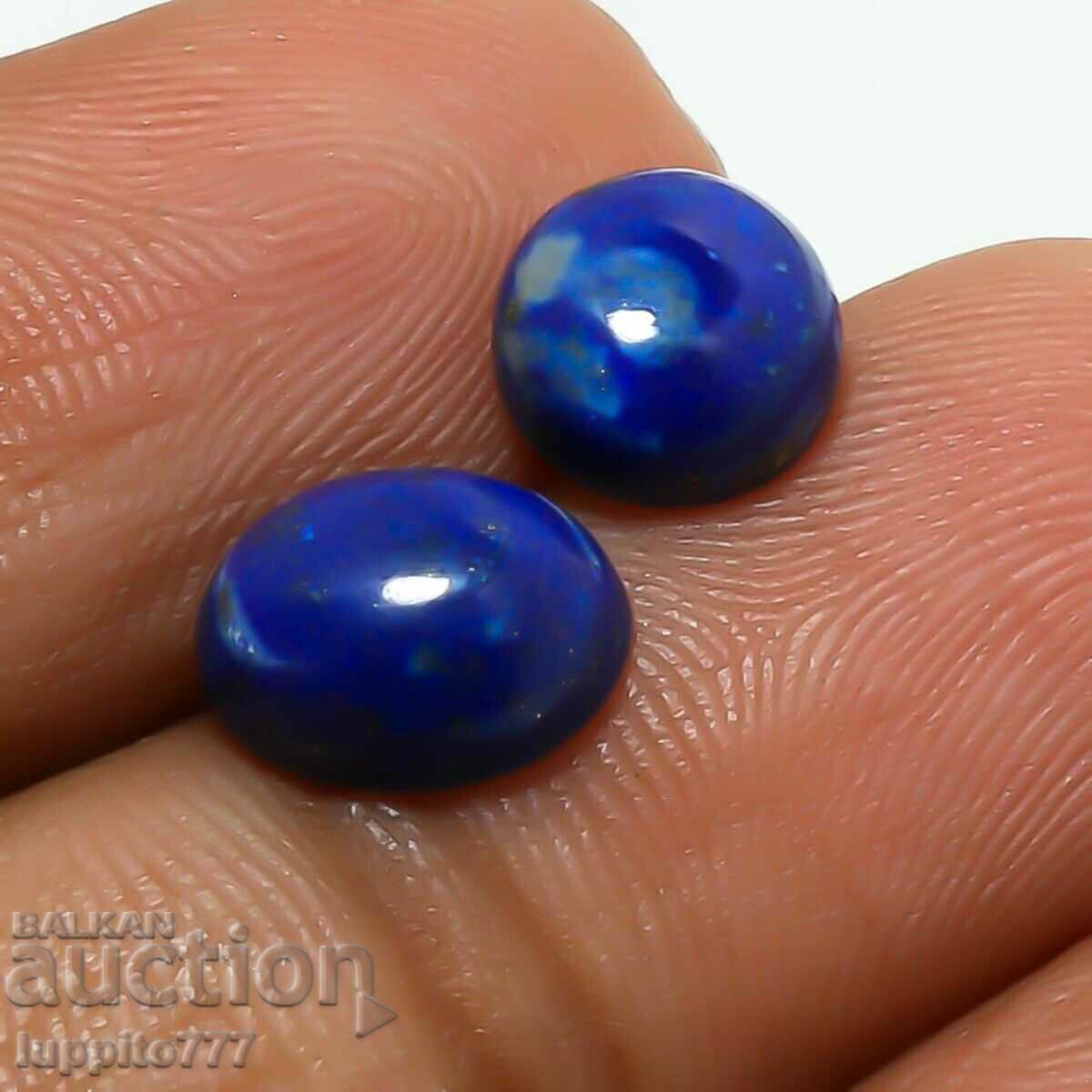 3.10 carat lapis lazuli 2 pieces oval cabochon