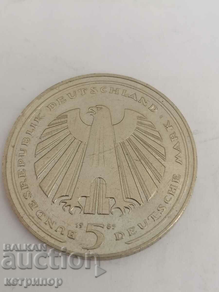 5 stamps Germany 1985 G nickel