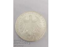 10 марки Германия 1972 г F сребърна