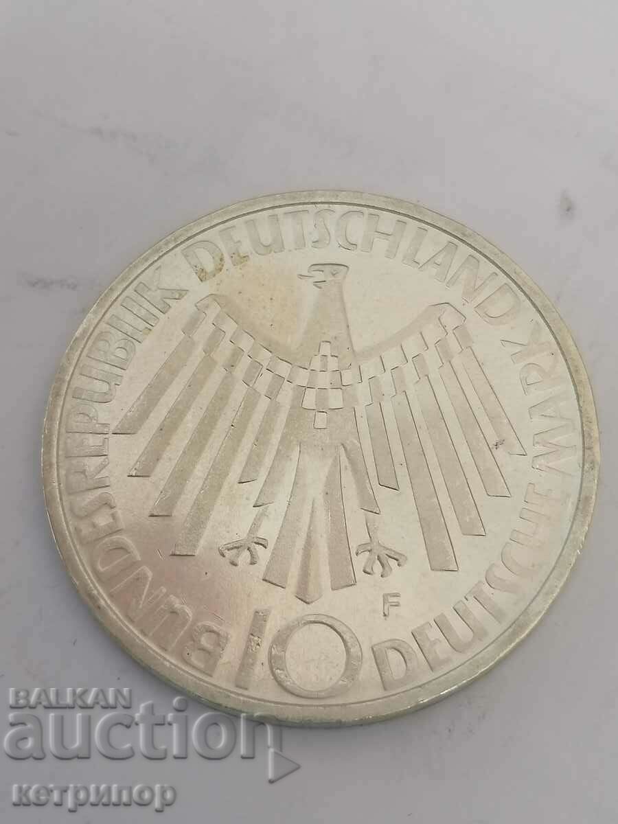 10 stamps Germany 1972 F silver