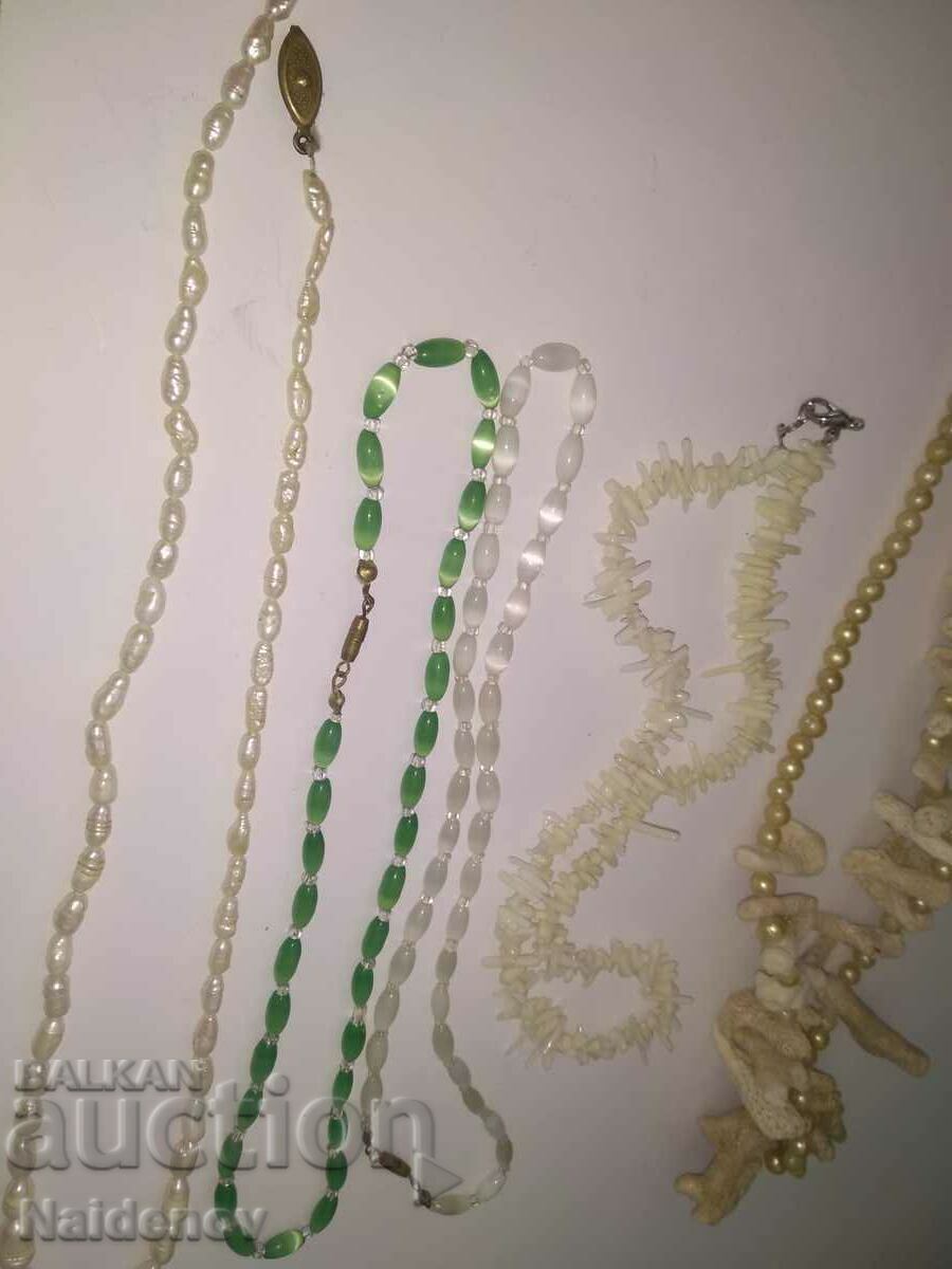 Auction  Lot necklace Necklace river pearls coral stones necklaces