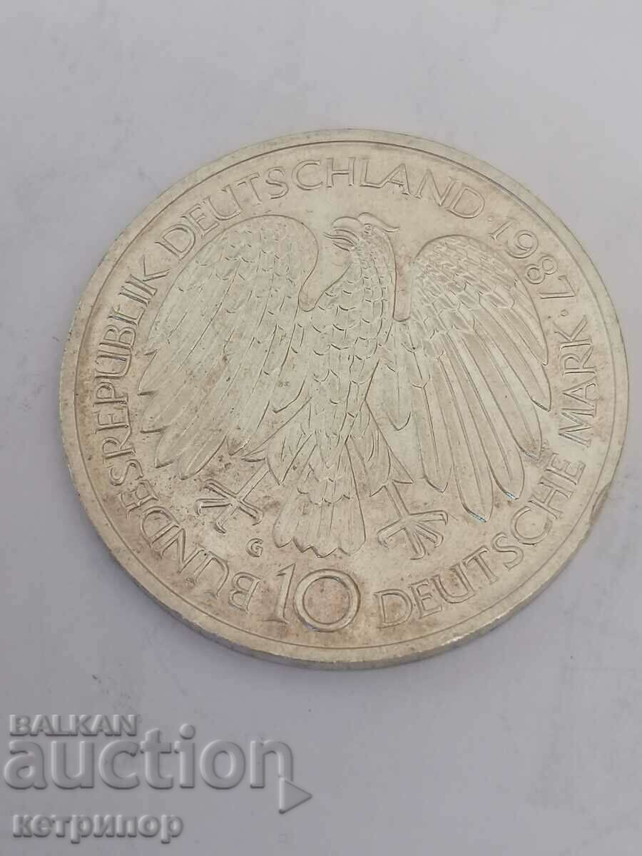 10 stamps Germany 1987 G silver 10 stamps Germany 1987 G silver