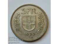 5 франка сребро Швейцария 1932 B - сребърна монета #3